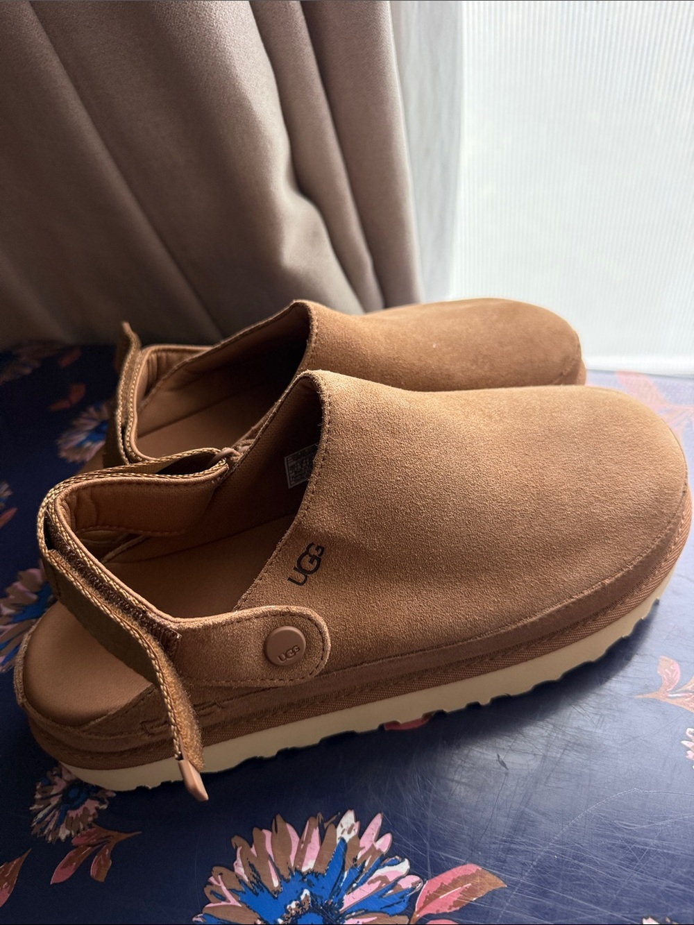 UGG Chestnut Suede Slingback Clog Mules